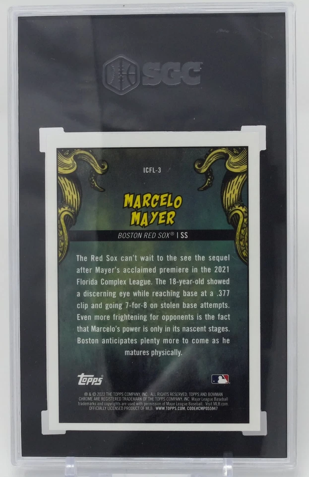 2022 Bowman Chrome It Came to the League Mojo #ICFL-3 Marcelo Mayer SGC 9.5 - Image 4 of 4
