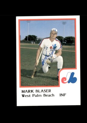 Mark Blaser West Palm Beach Expos 1986 ProCards authentic autographed card