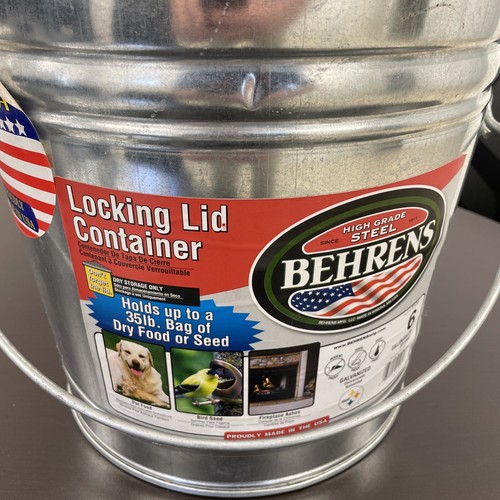 Behrens 6106 Galvanized Steel Locking Lid Can, 6 Gallon 85995001089 eBay