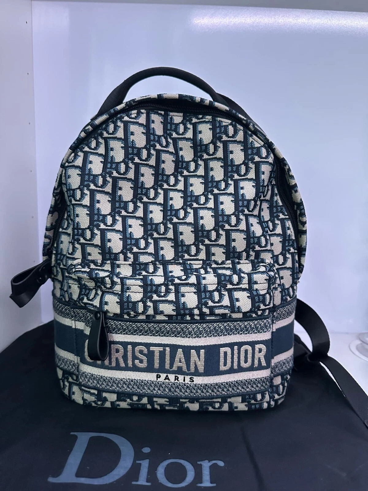 Sac à dos Christian Dior Rider toile oblique