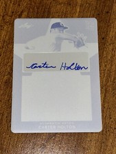 CARTER HOLTON 2020 Leaf Perfect Game CYAN PRINTING PLATE AUTO #1/1 VANDY, BRAVES