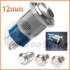 12mm Metal Push Button Switch Momentary / Latching Horn Car Boat IP65 Waterproof