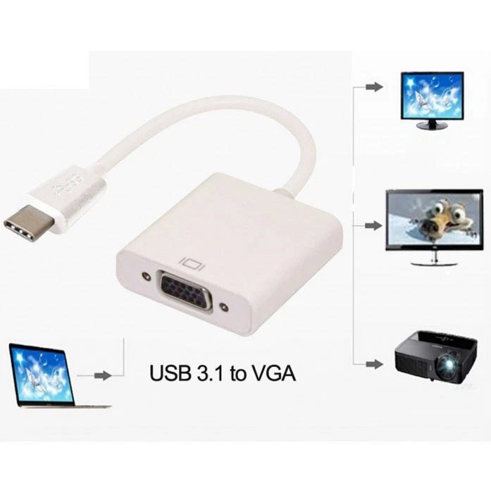 USB Type C USB-C Male to VGA Female 1080p HDTV HD Adapter for ASUS ROG Zephyrus - Image 4 of 4