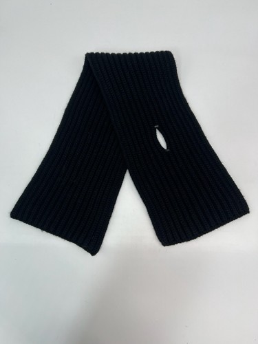 Loro Piana Rib-Knit Black Cashmere Scarf Made in Italy - Picture 2 of 5