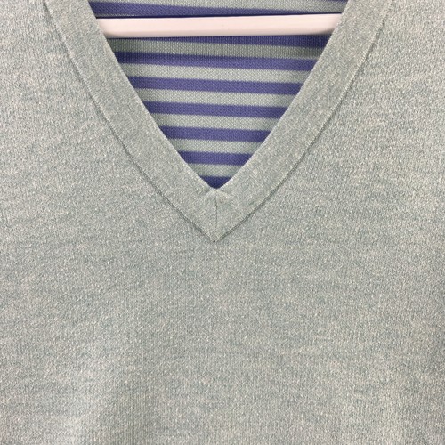 Peter Millar V-Neck Sweater Top Womens Small Blue Cotton Blend Pullover - Picture 4 of 9