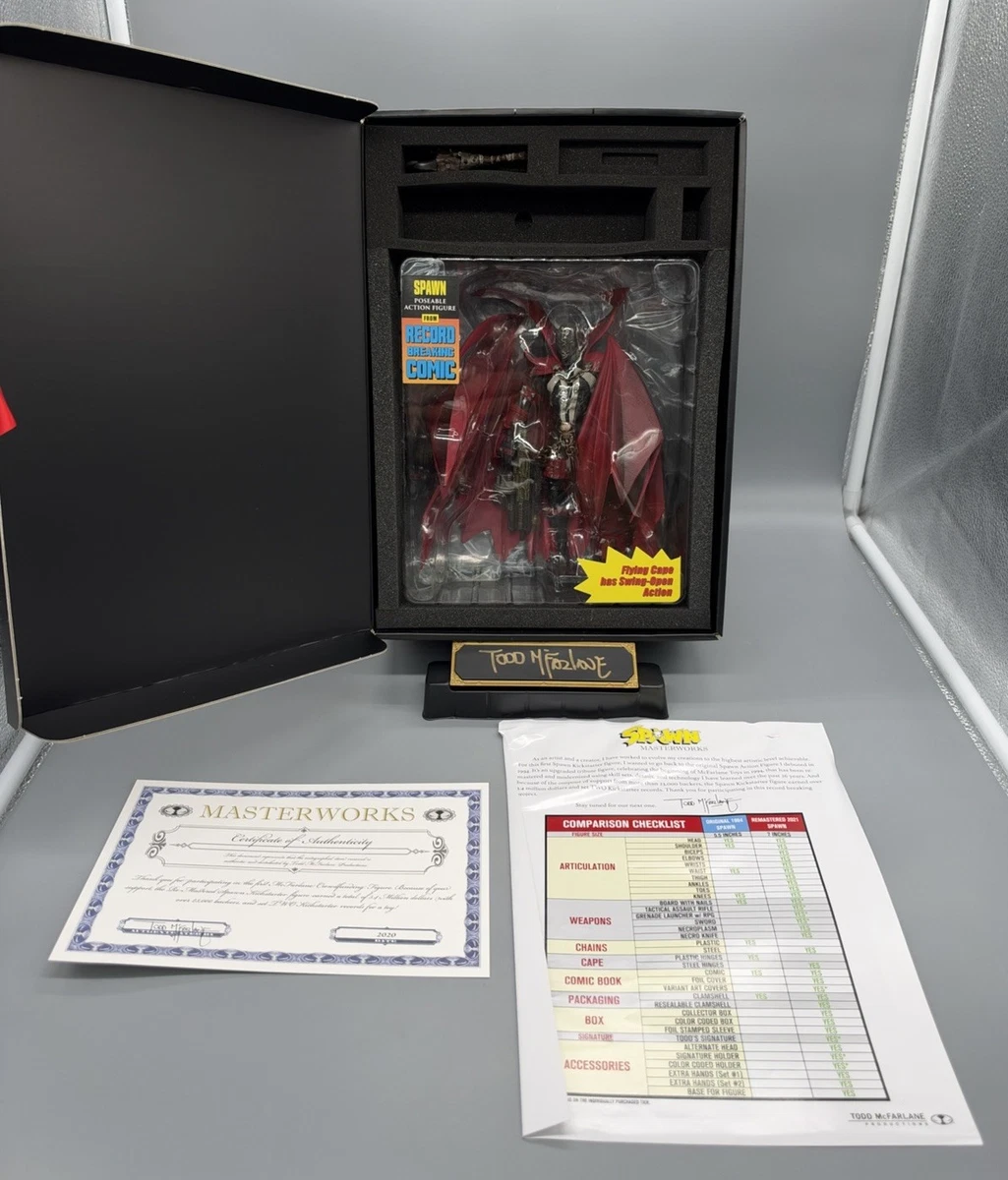 CLASSIC SPAWN KICKSTARTER ACTION FIGURE -AUTOGRAPHED BY TODD MCFARLANE!(RED)