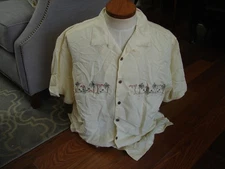 Mens Trader Bay Hawaiian Button Down Shirt Embroidered Drinks  Aloha 2XL New