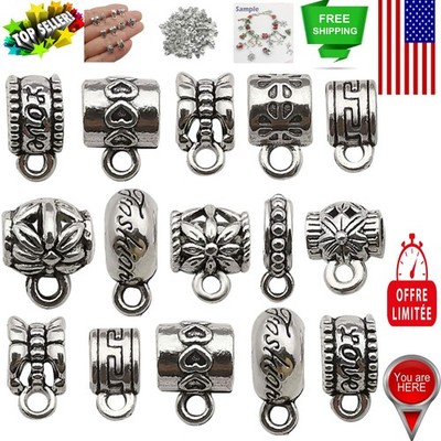 Versatile 100-Pc Silver Jewelry Charms & Bail Beads for Personalized Creations