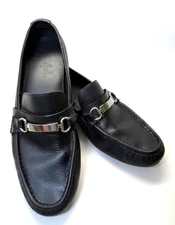 Cole Haan Black Leather Somerset Horse Bit Driving Loafers C11835 Men's 9.5 M