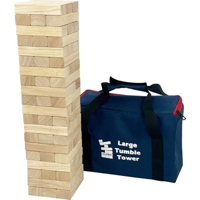 Tumble Tower Spiel Holz Toppling Blocks Spielzeug mit Tragetasche 60 Stück La...