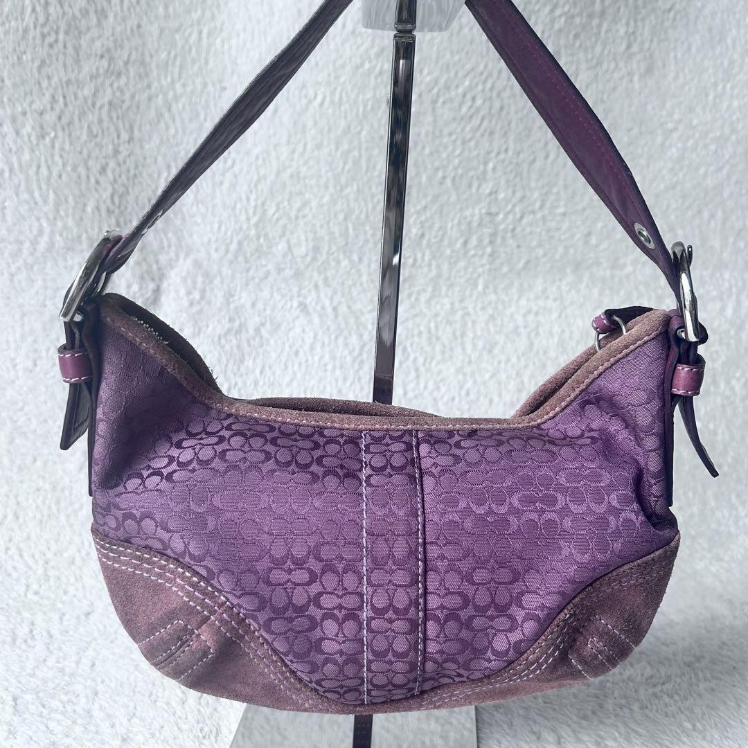バッグ coach signature one shoulder bag pink Shoulder Bag COACH Pink Signature Canvas Leather One