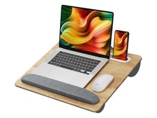 Flycity Laptop Lap Desk with Cushion Brown/Woodgrain