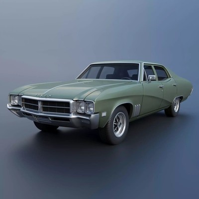 3D Resin Printed 1969 Buick Skylark 4 Door Sedan in 1/25 Scale