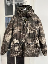 Cabela’s Mens XL Gore Tex MT050 Mossy Oak Camo Jacket Hunting Outdoor Zip