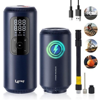 Lerway Tragbarer Luftkompressor, 150pSL/5700mAh Digital LCD Screen Mini -Pumpe