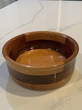 Vintage Hand Turned Layered Hard Wood Bowl 2.5" x 6"