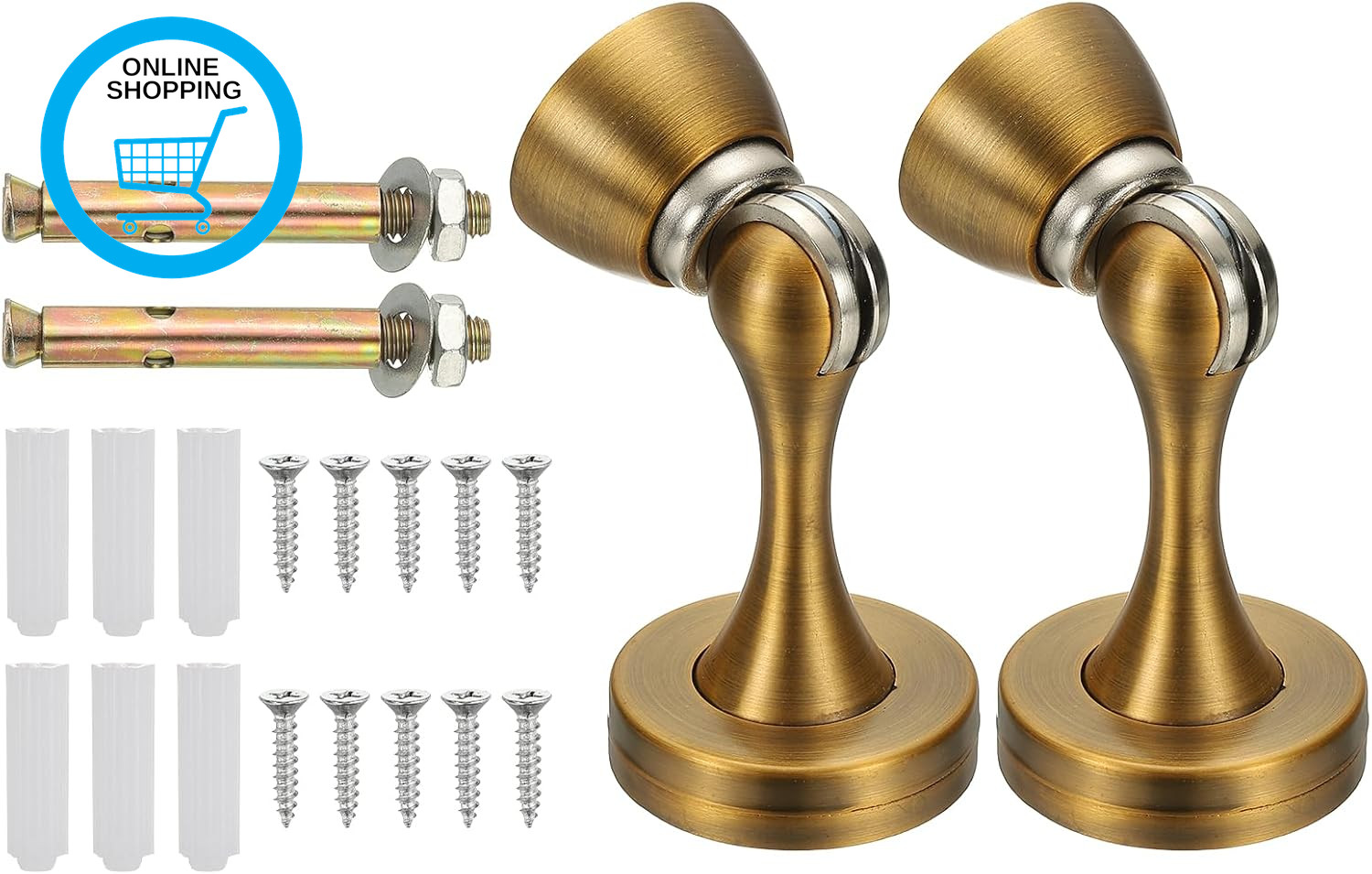 2 Pcs Magnetic Door Stopper, Zinc Alloy Door Catch Holder, Doors Knob Wall Prote