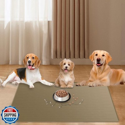 40''x30'' Extra Large Silicone Pet Food Mat, XXL Pet Feeding Mat wi
