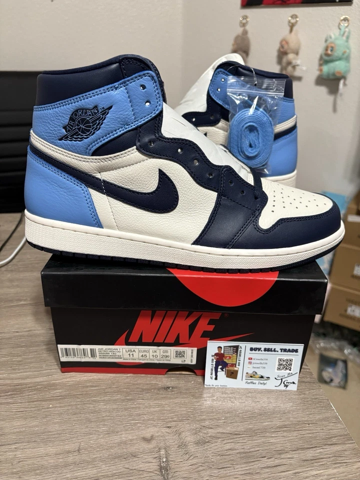 Air Jordan 1 ретро оригинальный высокий обсидиан размер 11 не бывший в обращении 2019 - Изображение 2 из 4