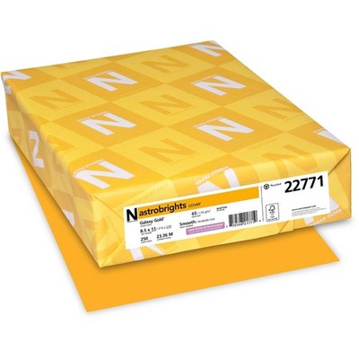 Neenah Wausau Paper Astrobrights Colored Card Stock, 65 lb, Letter, Galaxy Gold,