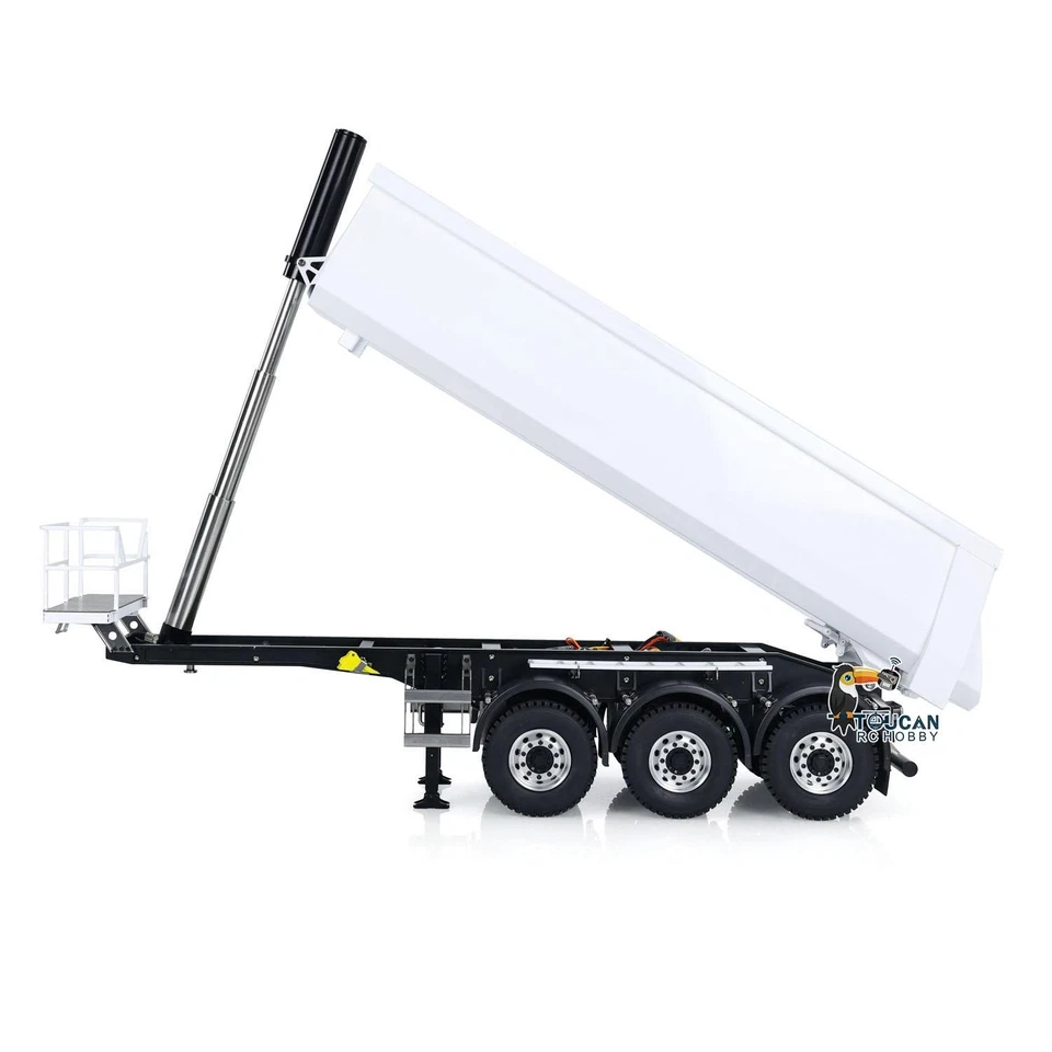 1:14 3Axles Metal Hydraulic RC Dump Trailer for Tractor Trucks Lorry DIY TAMIYA - Image 4 of 4