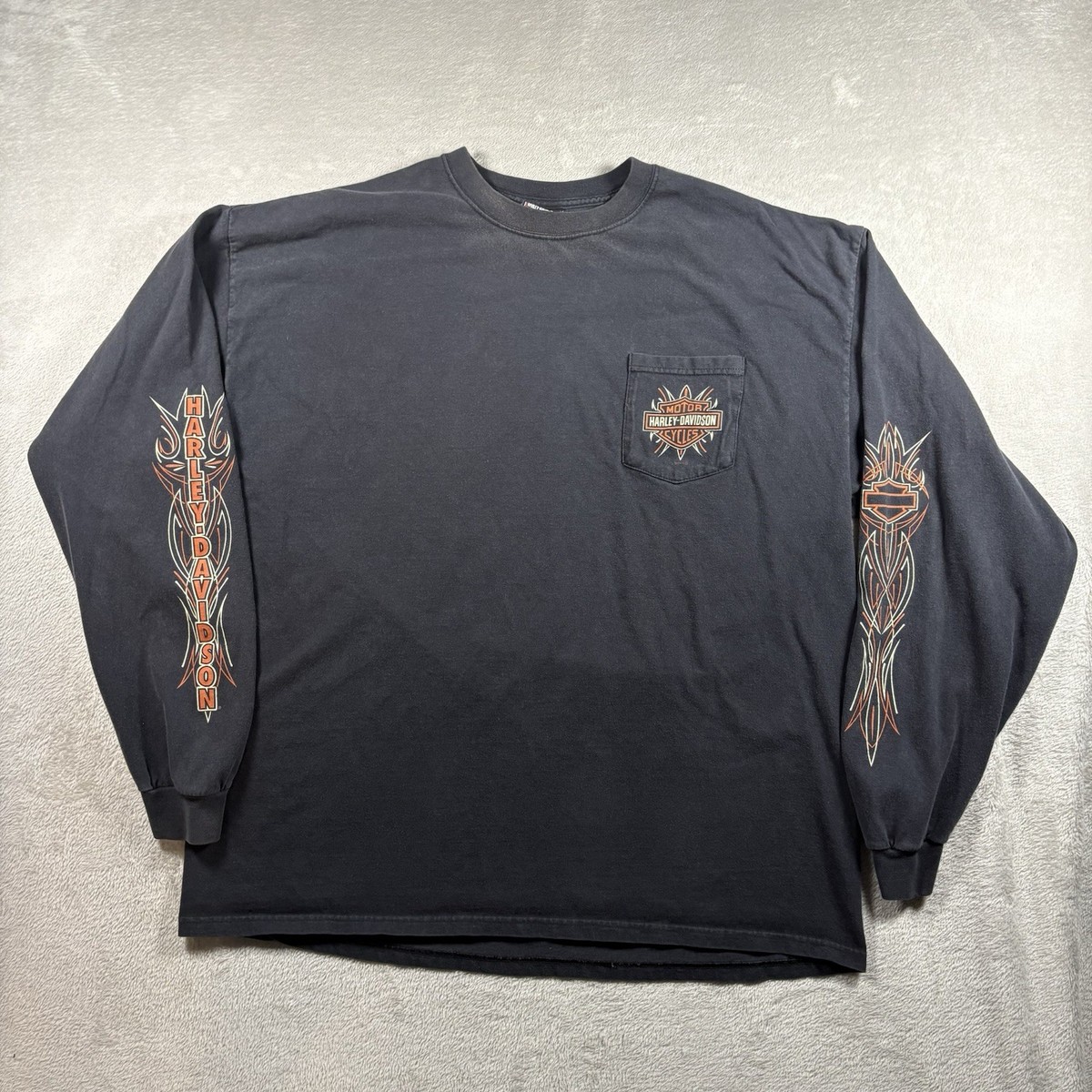 Harley-DavidsonTiger Flame ハーレーロンT XL だ*る様 90s Harley-Davidson Tiger Flame ハーレ