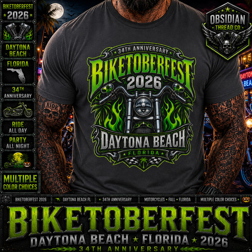 Biketoberfest 2026 Daytona Beach Florida Motorcycle Bike Week Shirt No Harley