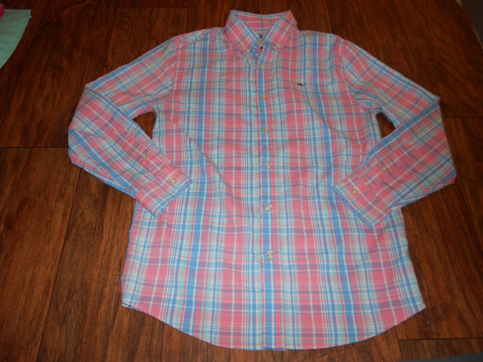 Vineyard Vines boys Whale Shirt size M medium 12 - 14 MINT cond button down