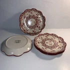 Set of 4 NEW Temptations by Tara Old World Cranberry Red   8" SALAD PLATES
