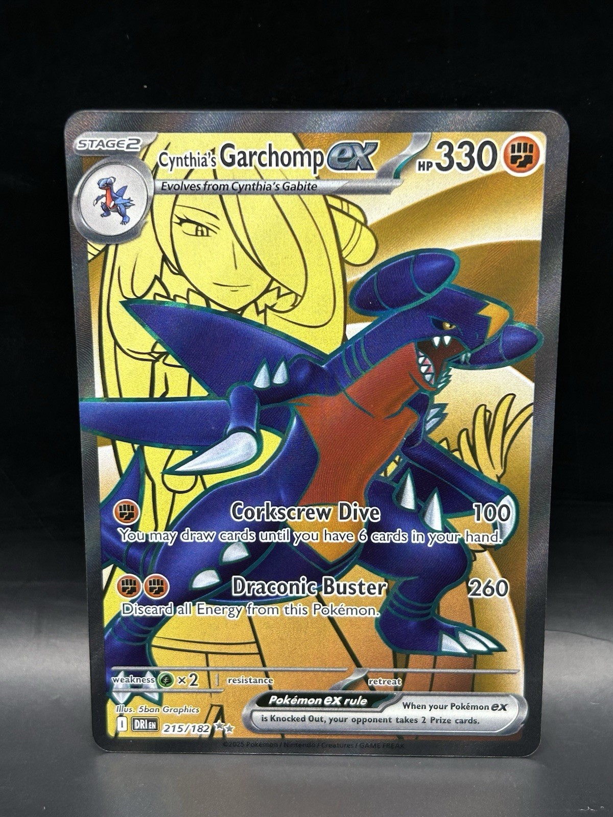 Cynthia’s Garchomp ex 215/182 - Pokemon Destined Rivals Card - NM