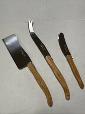 Laguiole Jean Dubost Cheese Knife 3-Piece Set Stainless Steel Wood Handles New