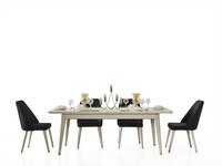 Esstisch + 4 StüHle Esszimmer Set Essgruppe Garnitur Tisch 5Tlg Set Stuhl Neu