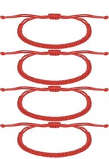 Red String Bracelet for Women  Men Handmade Adjustable Lucky 4-Pack