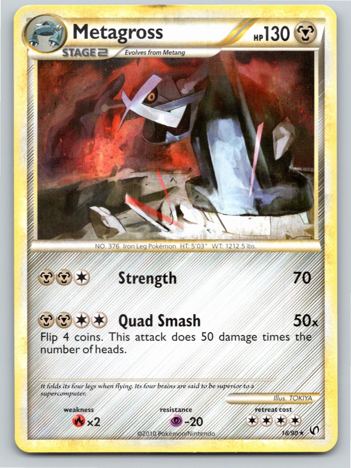 2010 POKEMON METAGROSS HGSS UNDAUNTED 18/90 R LP A64060 FREE S&H