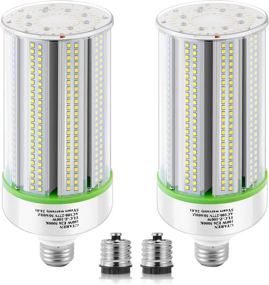 LED Corn Bulbs 2-Pack, 80W Daylight White, Industrial Light - Image 3 of 4