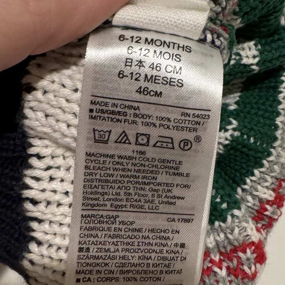 Bebé GAP Árbol de Navidad Gorro Algodón Bebé Talla 6-12 Meses Foto 4 de 4