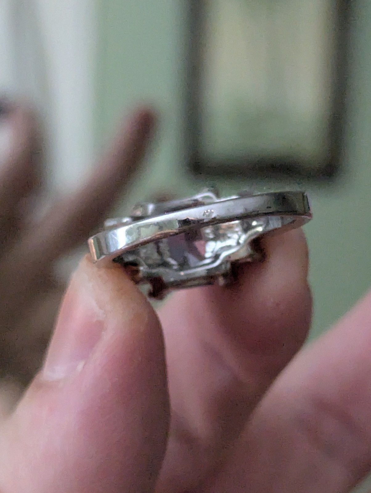 Purple Rectangular Studded Rhinestone Ring - image 5