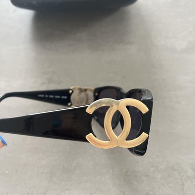 【美品】CHANEL sunglasses ココ ブラック ゴールド　ケース付 CHANEL シャネル サングラス マトラッセ ココマーク ブラック