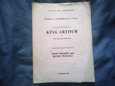 KING ARTHUR - HENRY PURCELL - FRIENDS of St BARTHOLOMEWS  - 1974 @ WESTMINSTER +