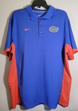 Nike Florida Gators Polo Shirt Men's XL Blue Orange Short Sleeve Dri Fit Golf