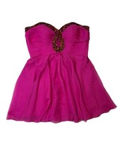 Sherri Hill Sz 18 Pink Beaded Sequin Mini Dress Cocktail Pageant Formal Dance