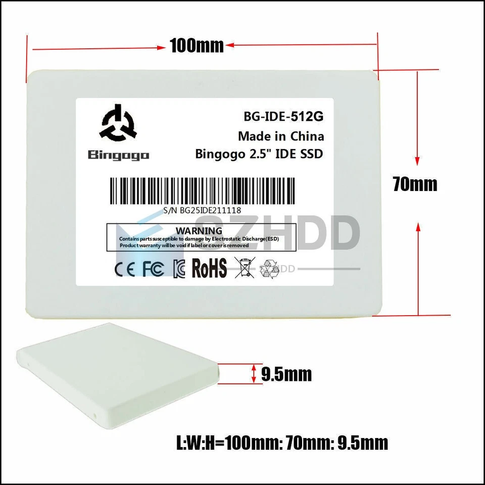512GB PATA IDE SSD Replace 2.5 Inch IDE Hard Drive For IBM HP ACER APPLE Laptop - Image 3 of 3