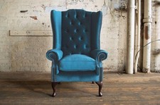 XXL Ohrensessel Sessel Samt Edler Luxus Relax Lounge chesterfield 1 Sitzer club