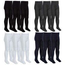 Girls School Pantyhose by Sock Snob 3 Multi Pack Plain Coloured Pantyhose