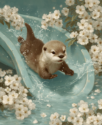 #ad #ad 8x10 Baby Otter in Pool of Water Art Print 157413343 $6.95