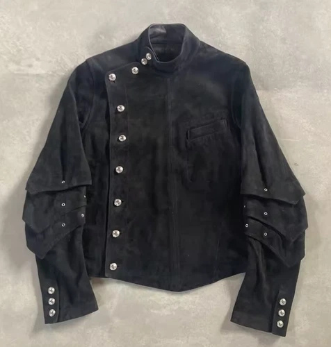 Streetwear Black Jacket Men Harajuku Fashion Loose fit Gothic style(Large) - product listing photo