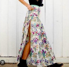 Spell & The Gypsy Size M Queen Maxi Skirt Floral Vintage Rayon
