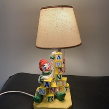 1975 Raggedy Anne Clown Nursery Lamp 17"
