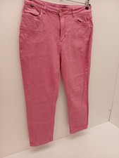 Pink Cropped Skinny Jeans with Stretch Womens size 14 Leg 24" Crew Clothing Co.