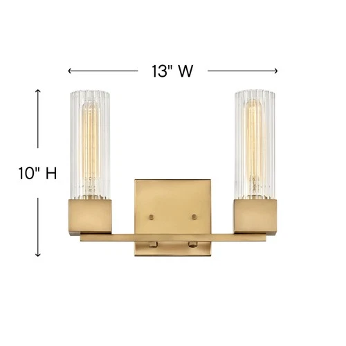 Hinkley Lighting 5972 Brass Xander 2-Light 13"W Bathroom Vanity Light - Picture 6 of 6